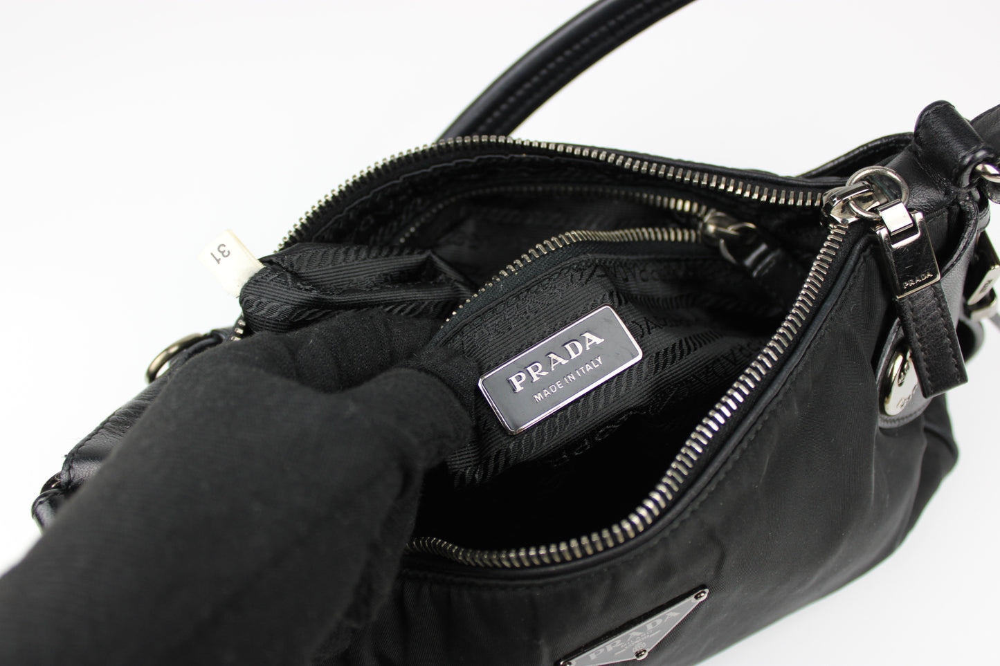 Prada Nylon & Leather Shoulder Bag