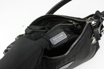 Prada Nylon & Leather Shoulder Bag