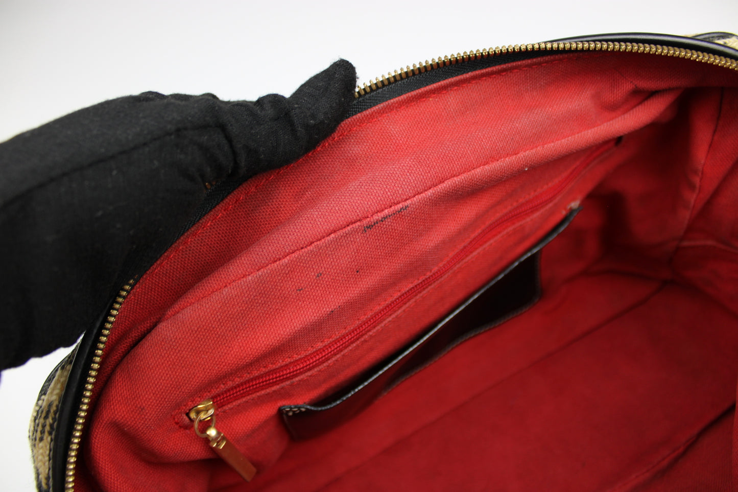 Burberry Nova Check Wool Shoulder Bag