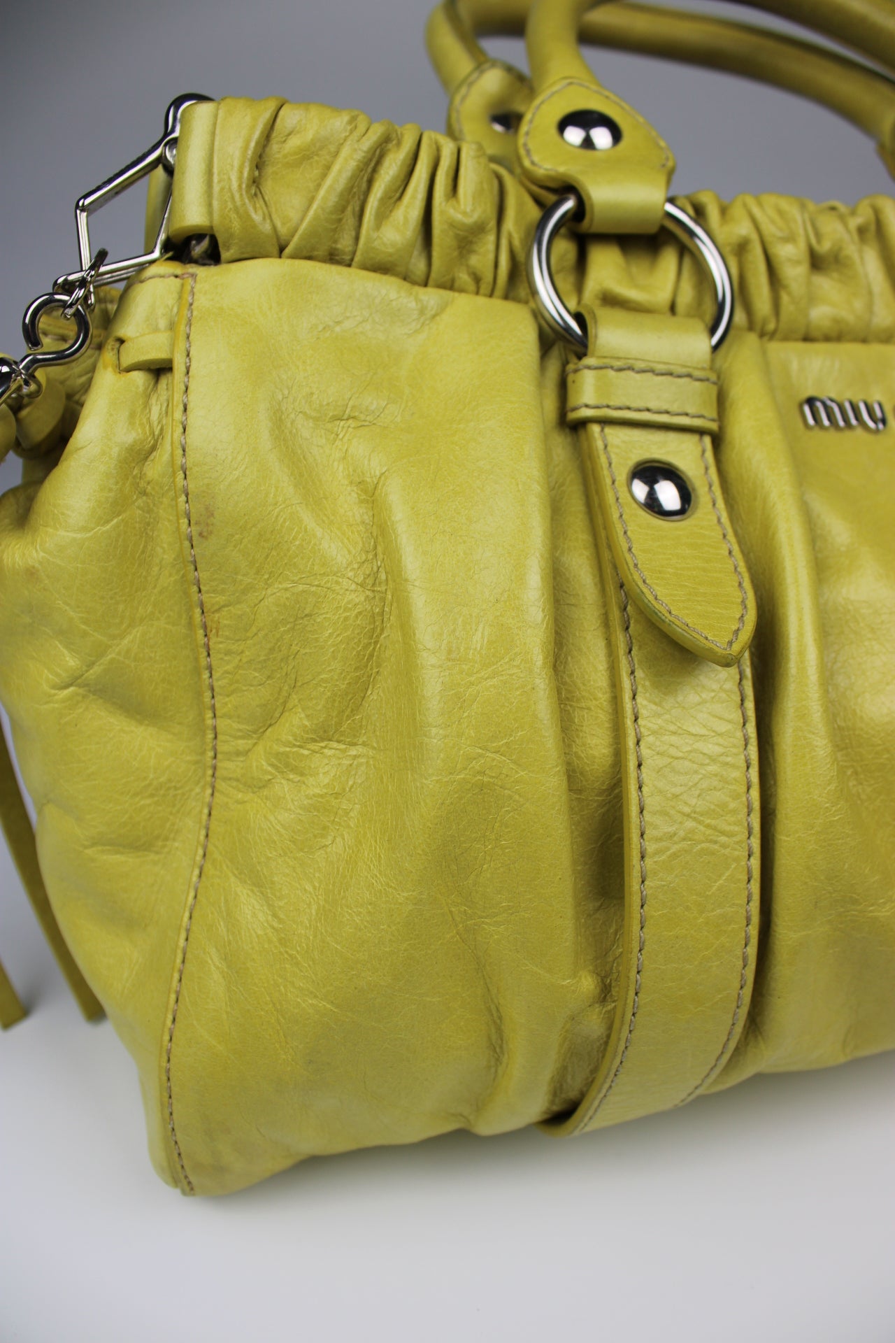 Miu Miu Yellow Vitello 2-Way Bag