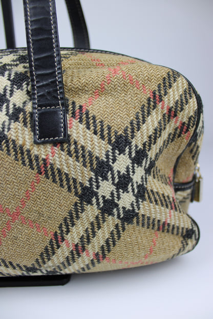 Burberry Nova Check Wool Shoulder Bag