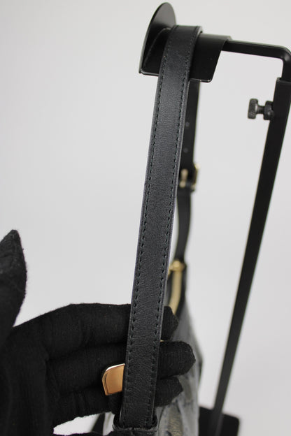 Gucci Monogram Charm Patent Pochette Bag