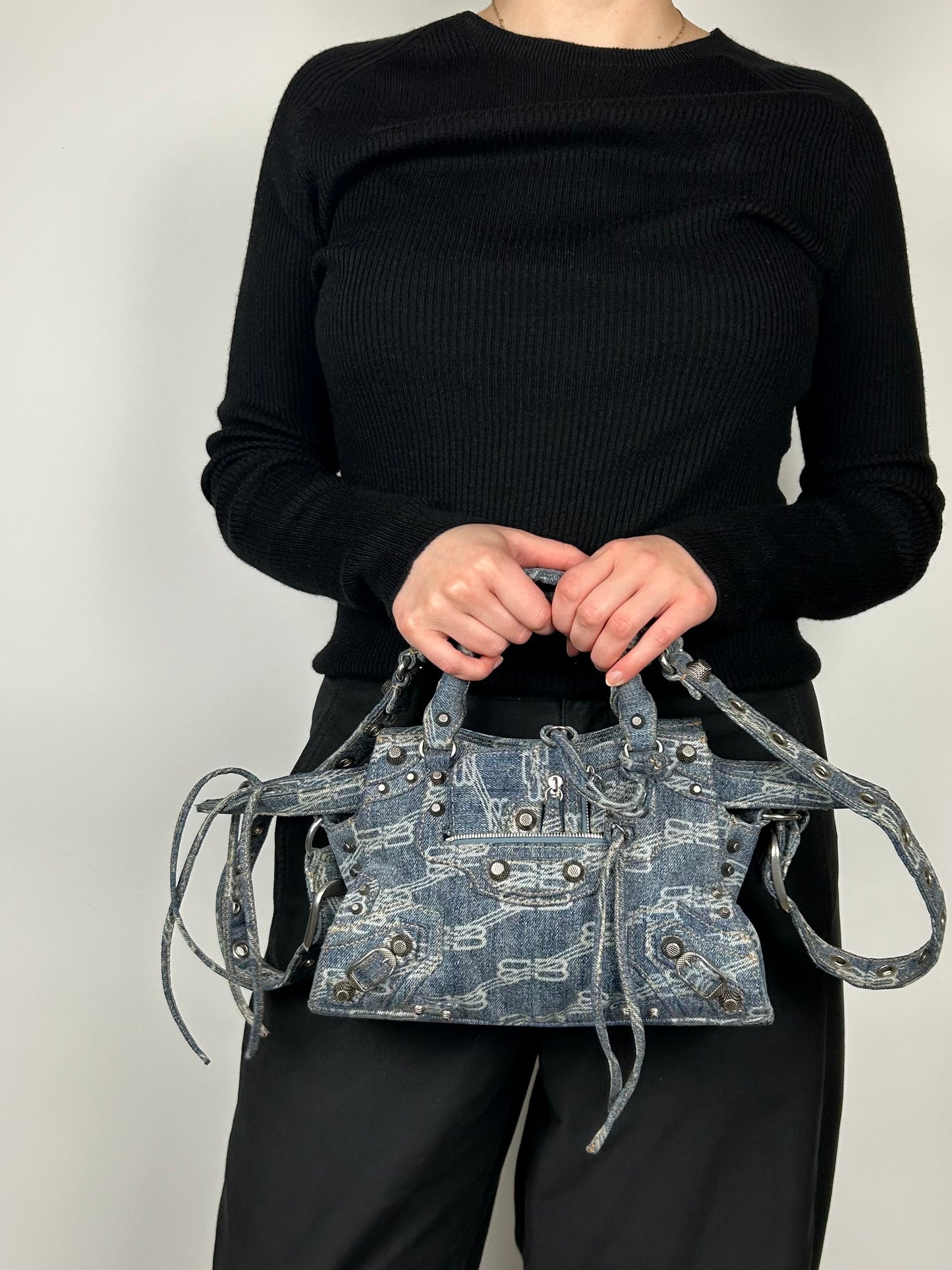 Balenciaga Denim Neo Cagole XS City Bag