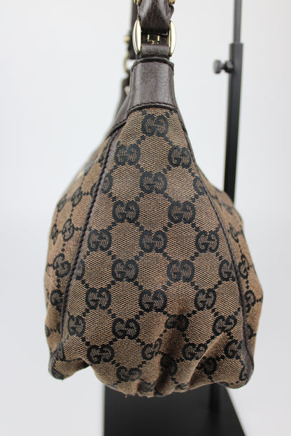 Pre-owned Gucci Monogram Denim Abbey Bag