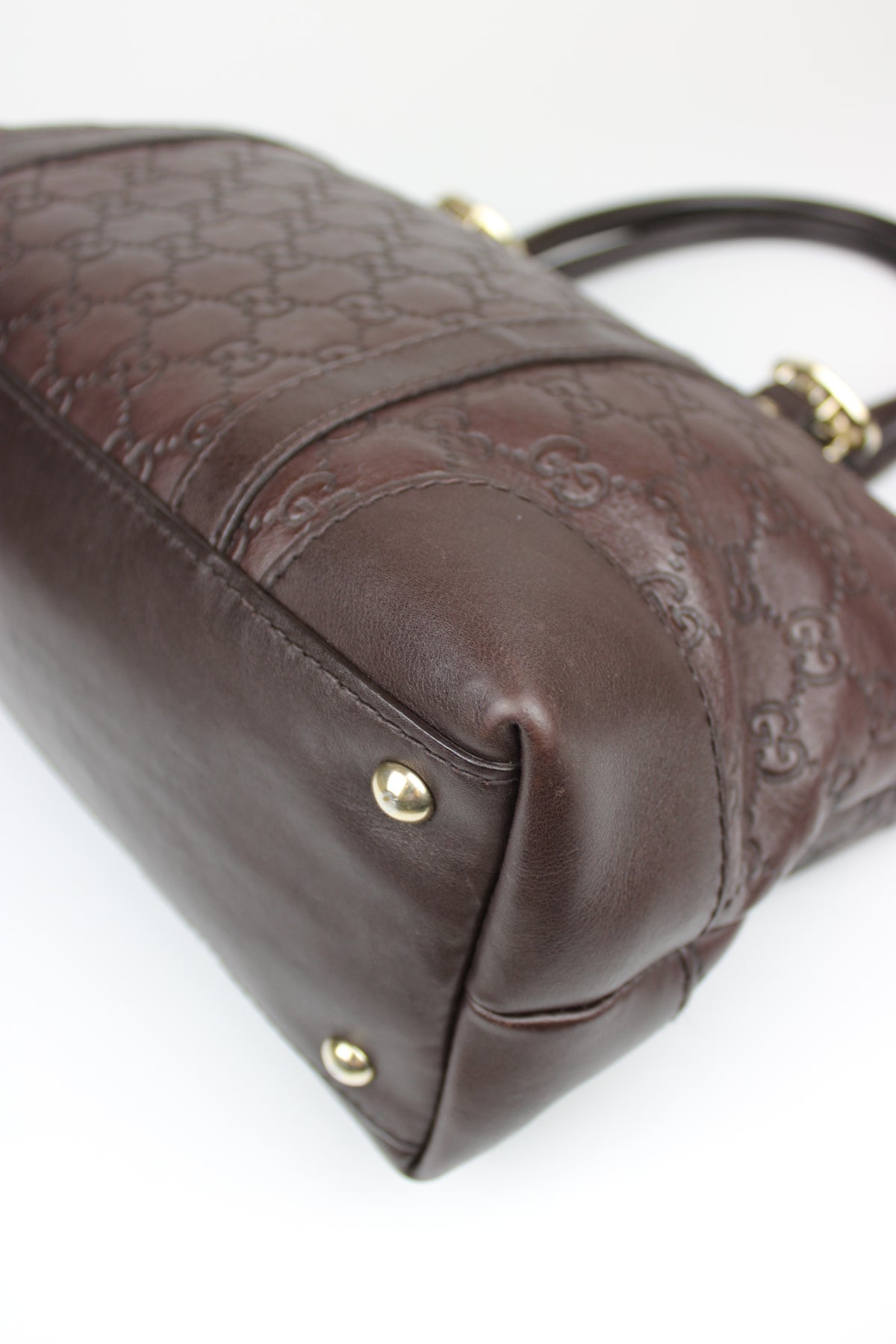 Pre-owned Gucci Guccissima Monogram Leather Heart Interlocking GG Tote Bag