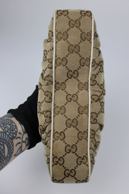 Gucci Monogram Interlocking GG Heart Charm Pochette Bag
