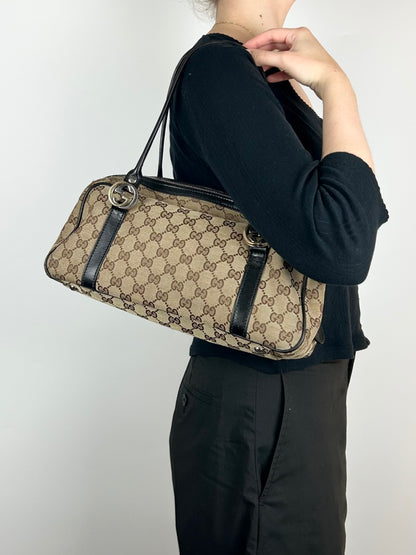 Pre-owned Gucci Monogram Interlocking GG Twins Shoulder Bag
