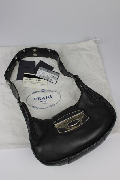 Prada Nappa Leather Beaded Shoulder Bag
