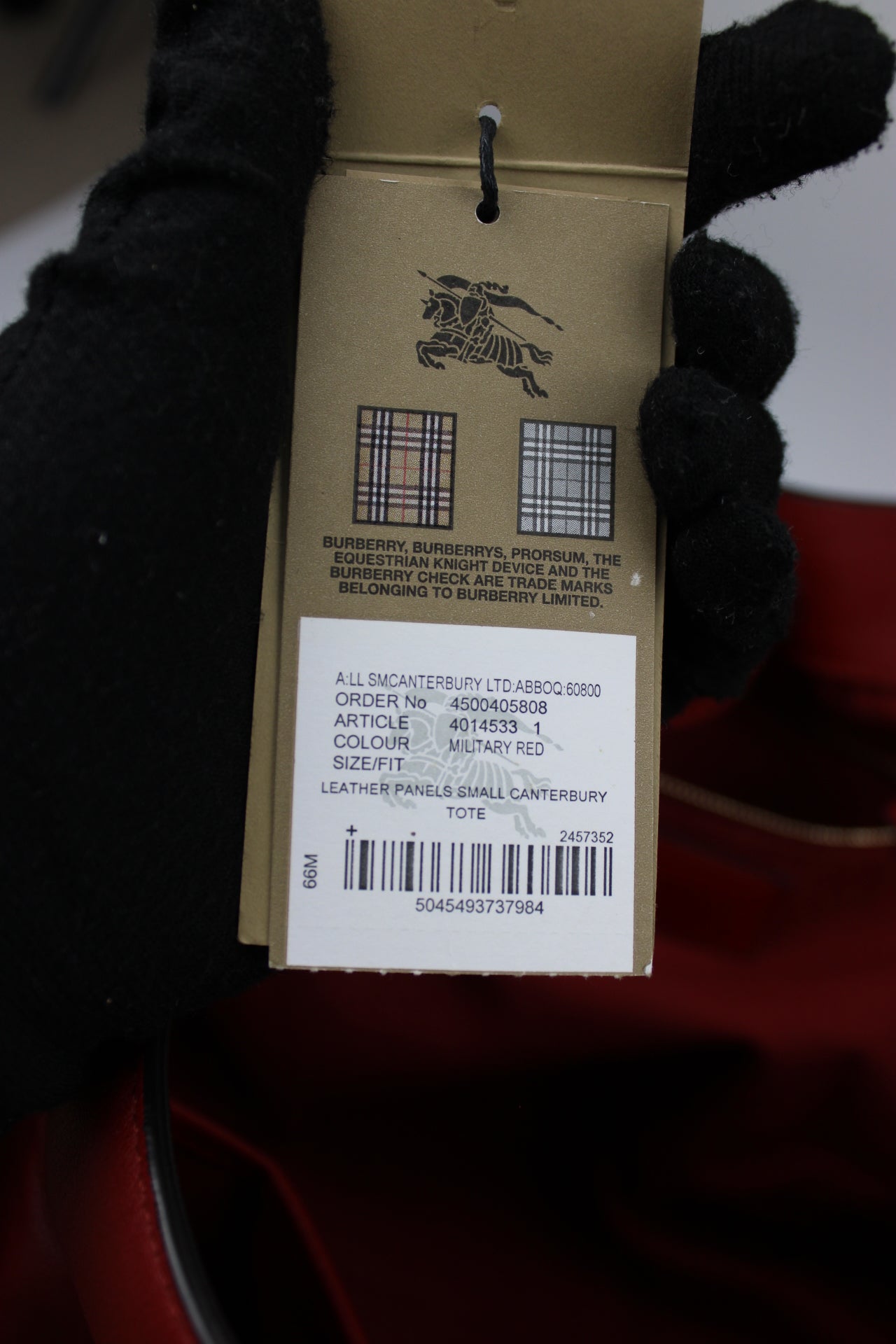 Burberry Leather Canterbury Tote Bag Red