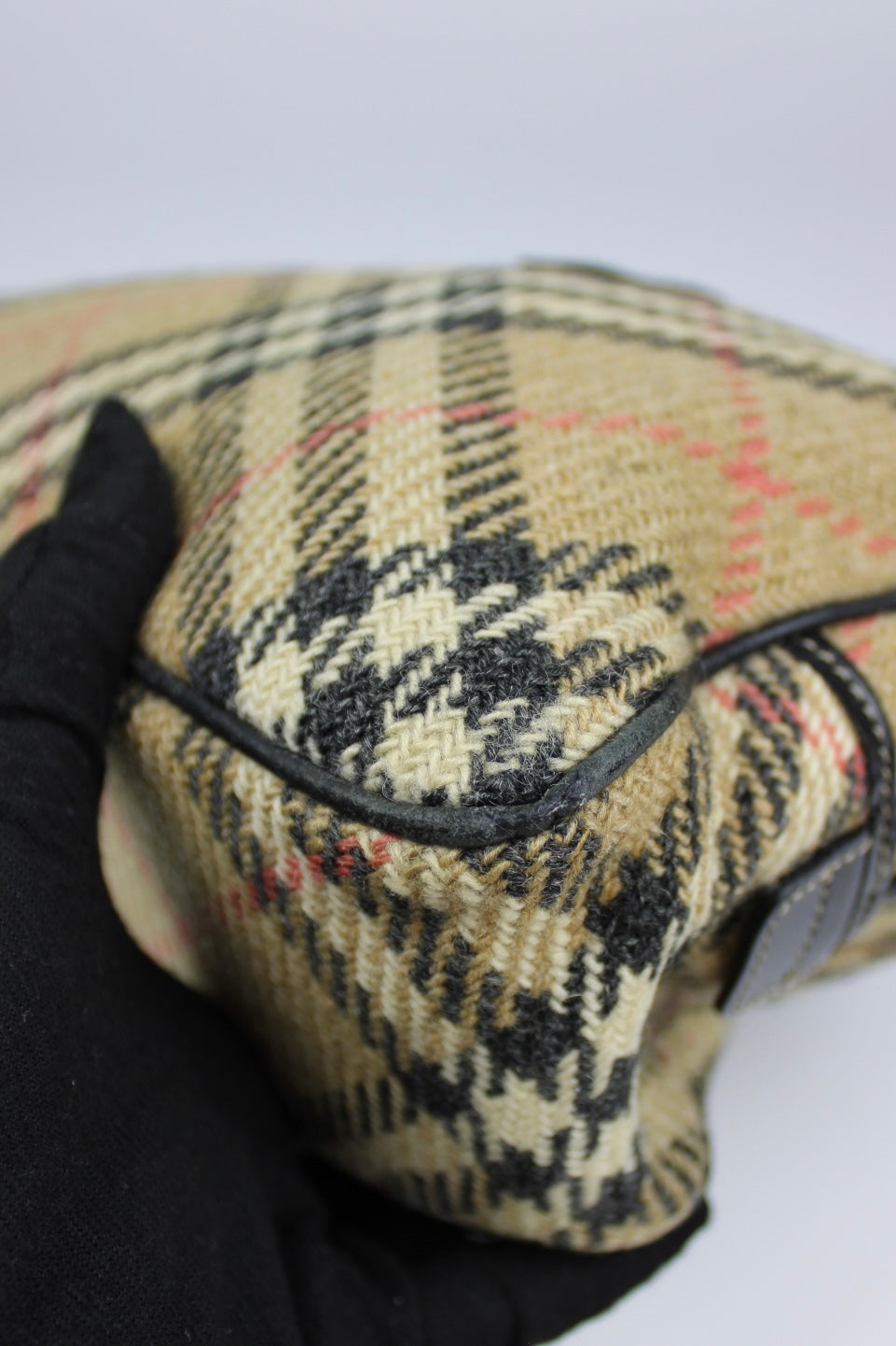 Burberry Nova Check Wool Shoulder Bag