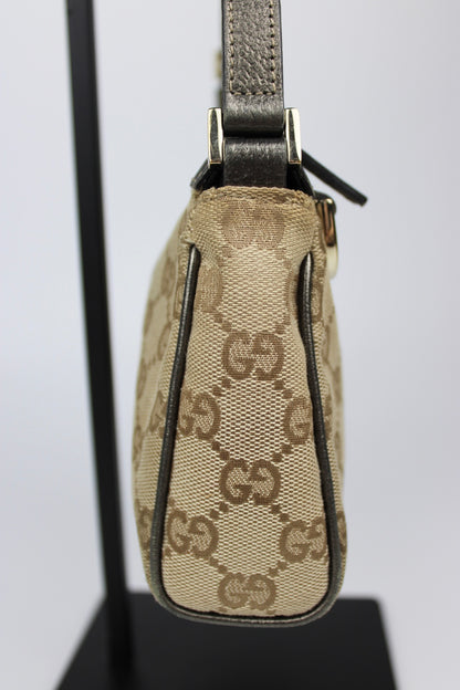 Pre-owned Gucci Monogram Abbey D-Ring Pochette Bag