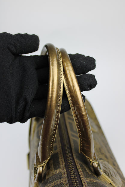 Fendi Zucca Spalmati Palazzo Print Boston Bag 2007