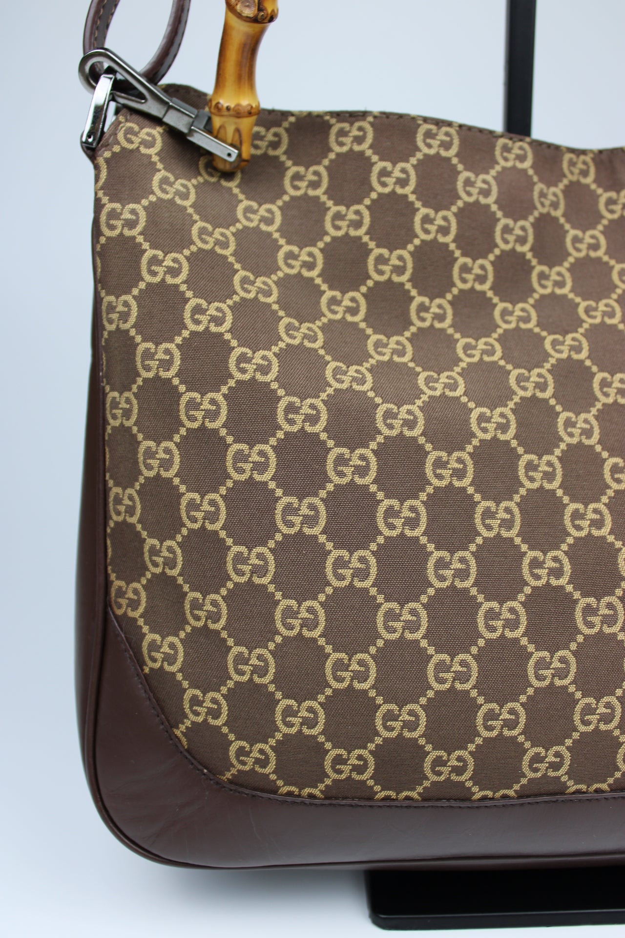 Gucci Monogram Bamboo Shoulder Bag