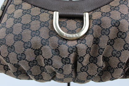 Pre-owned Gucci Monogram Denim Abbey Bag
