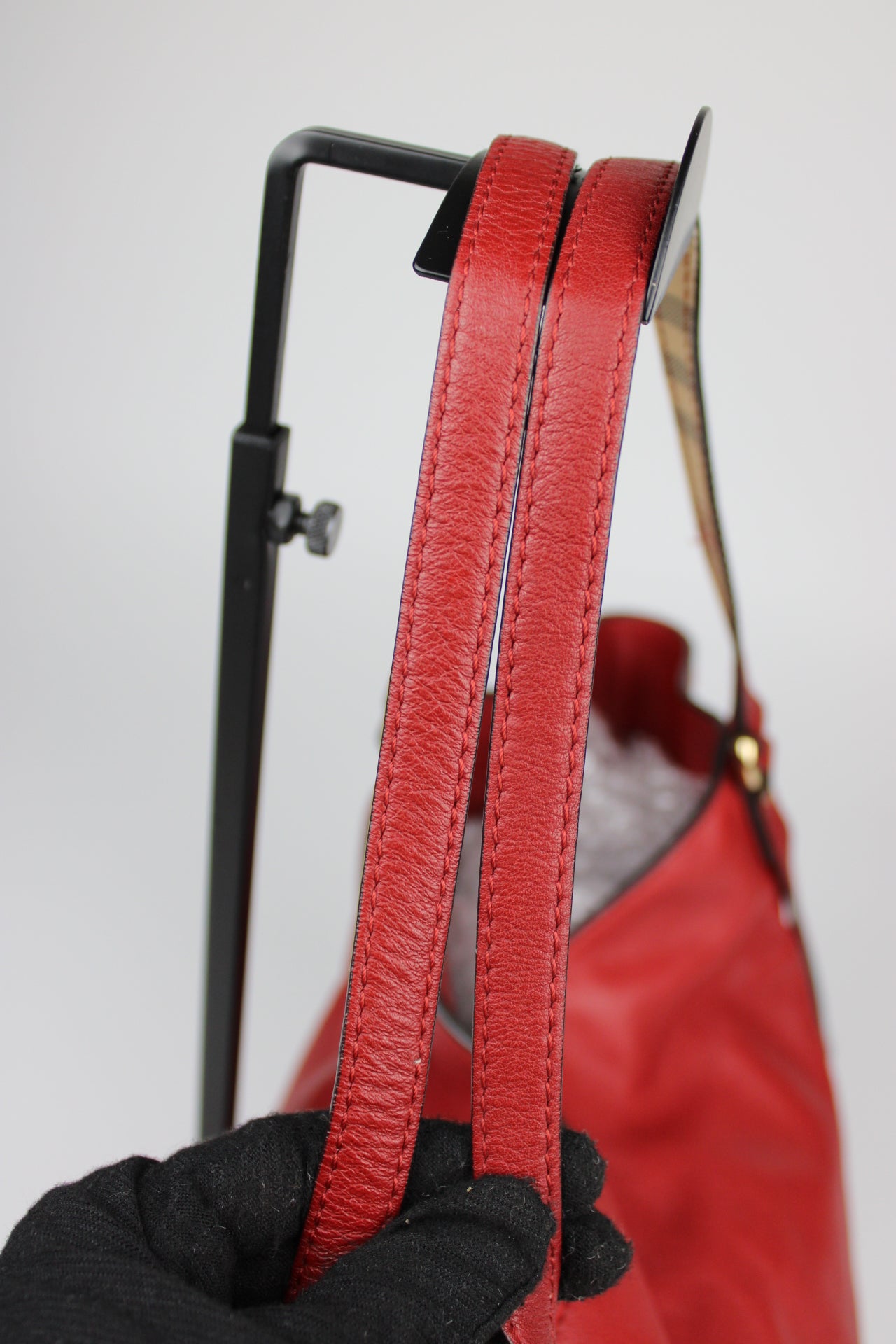 Burberry Leather Canterbury Tote Bag Red