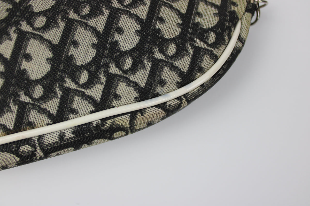 Pre-owned Dior Blue Monogram Mini Saddle Bag 2002