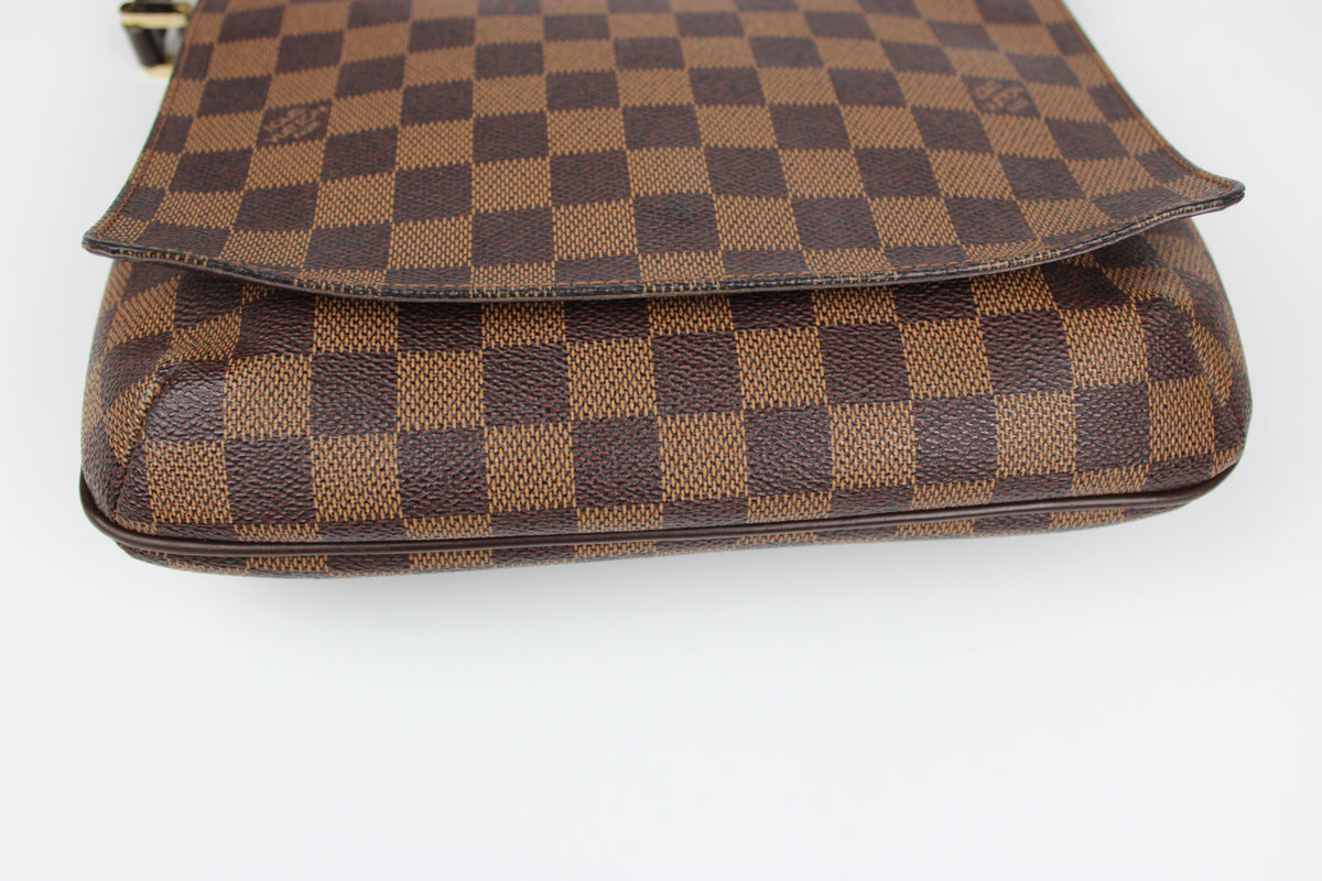 Pre-owned Louis Vuitton Damier Ebene Musette Tango Shoulder Bag 2002
