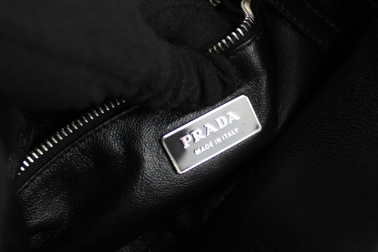 Prada Nappa Leather Beaded Shoulder Bag
