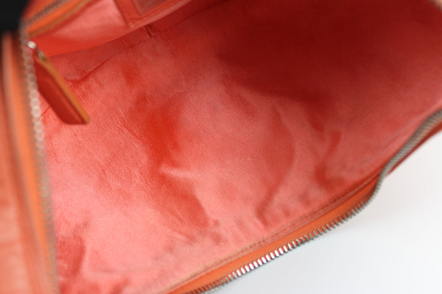Fendi Leather Croissant Baguette Bag Coral