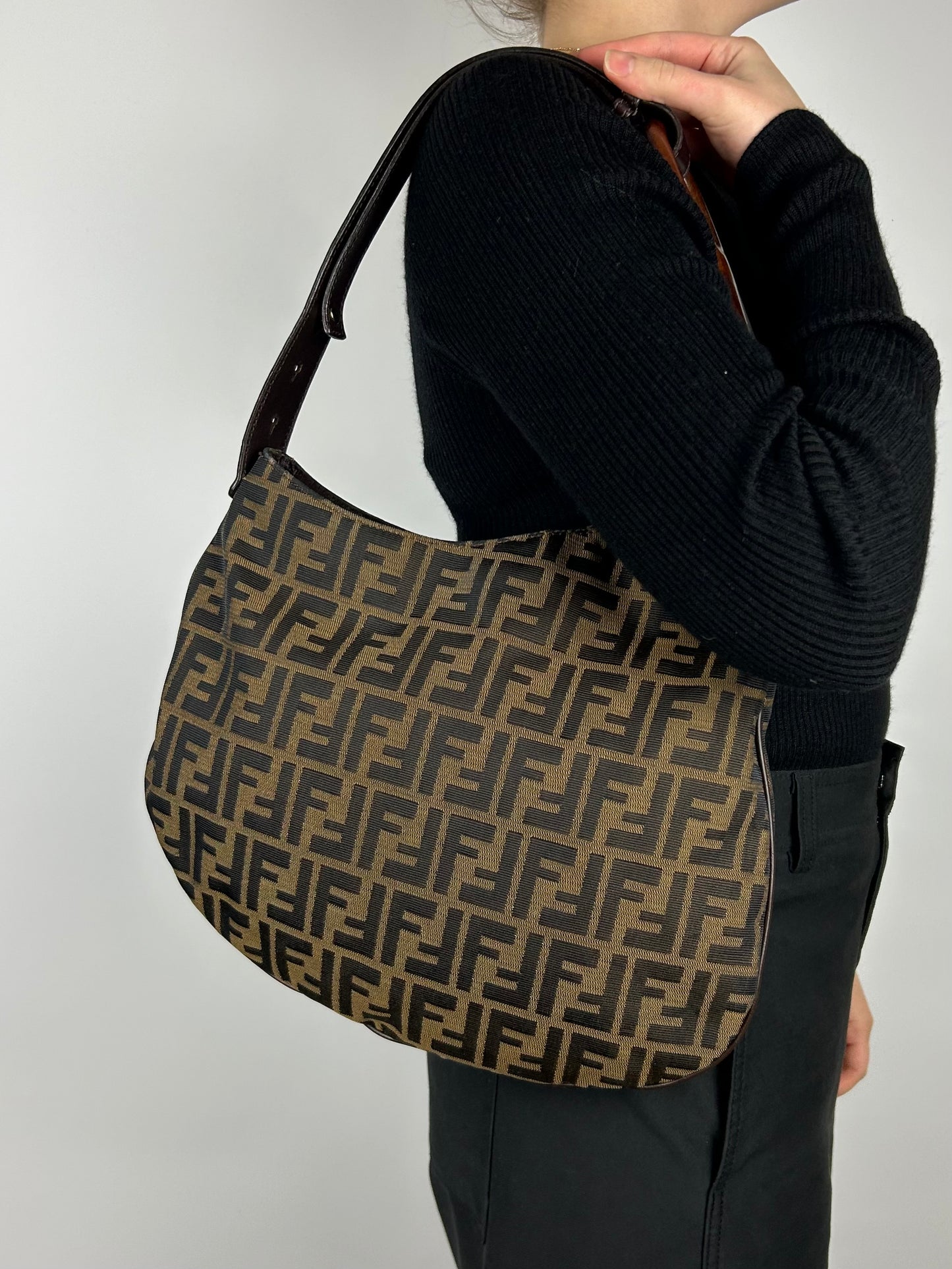 Fendi Zucca Oyster Shoulder Bag