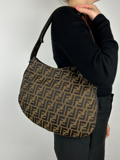 Fendi Zucca Oyster Shoulder Bag