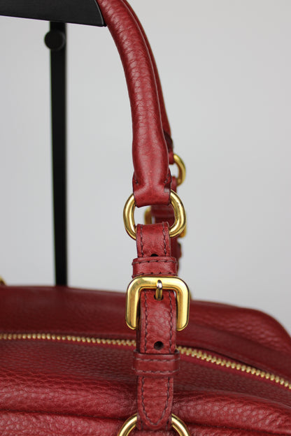 Prada Vit Daino Bauletto Leather Bag