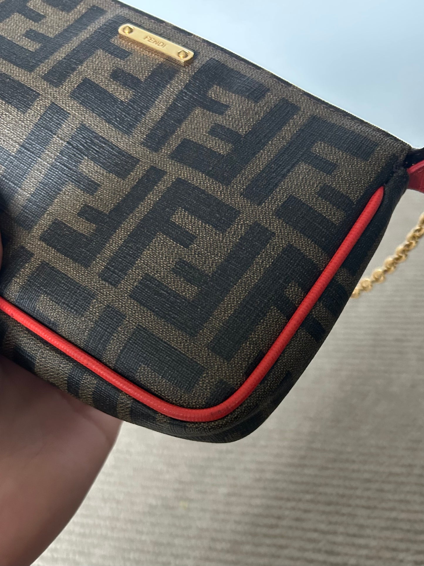 Fendi Zucca Chain Pochette Bag