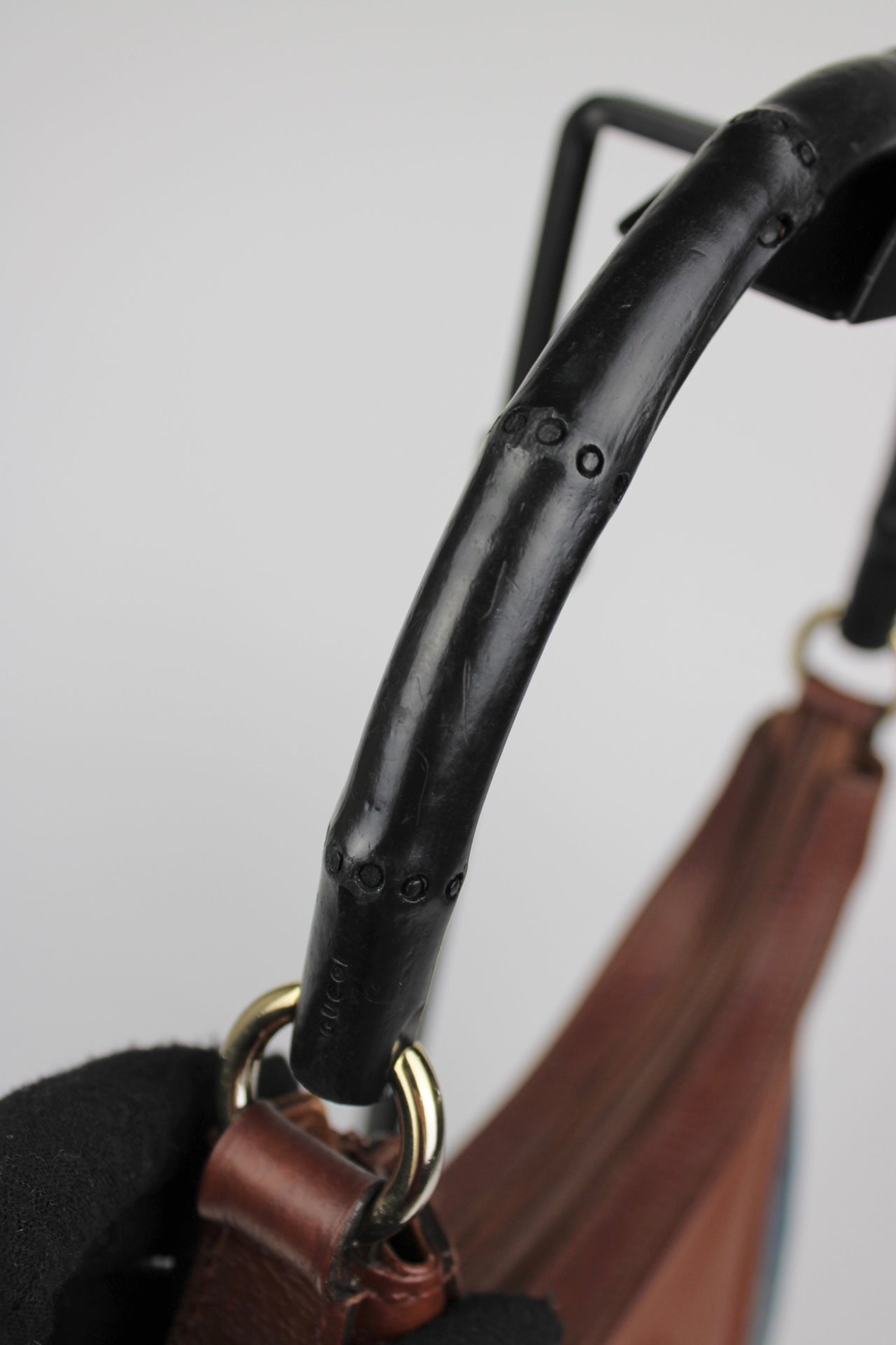 Gucci Monogram Denim Bamboo Bag (Restored)