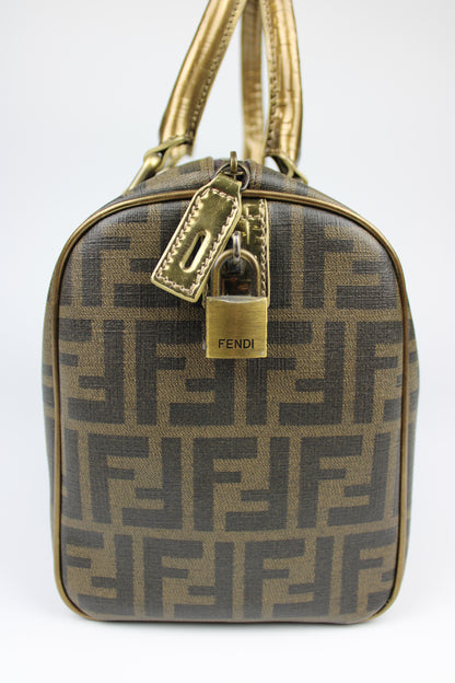 Fendi Zucca Spalmati Palazzo Print Boston Bag 2007