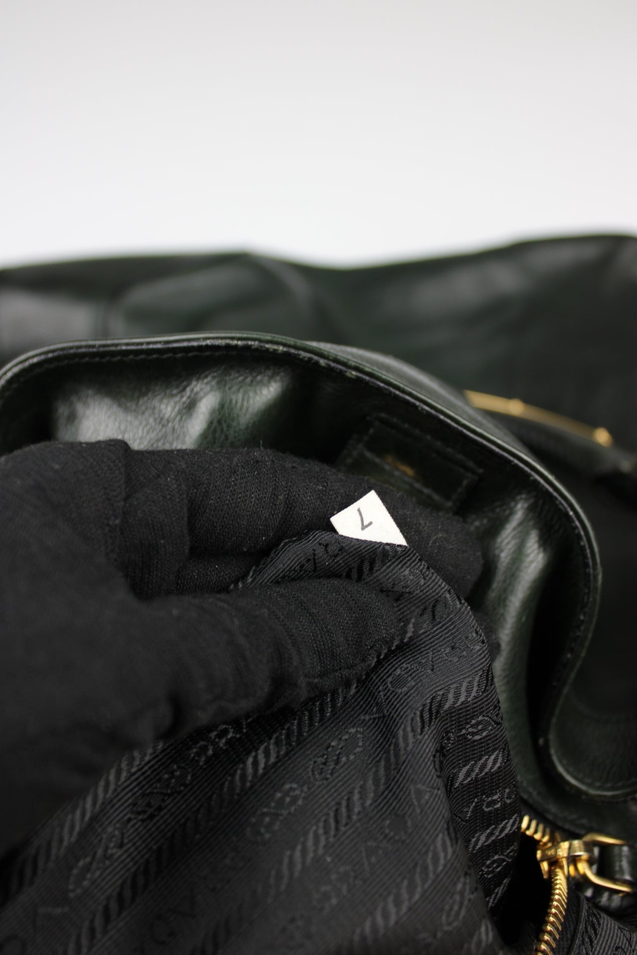 Prada Glacé Calfskin Leather Dark Green Hobo Bag 2007