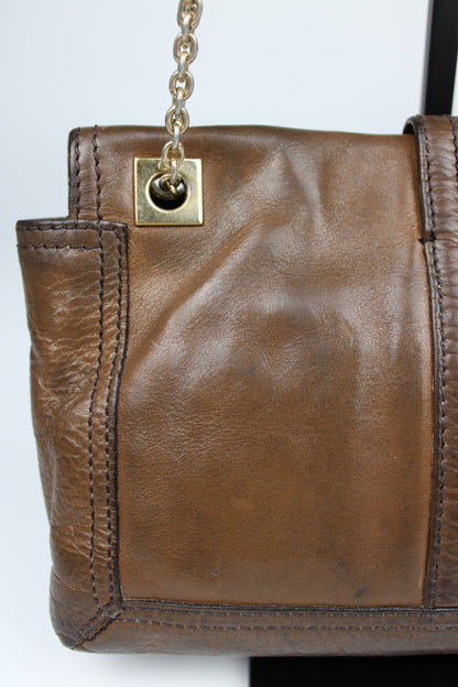 Fendi Leather 2-Way Chain Strap Baguette Bag