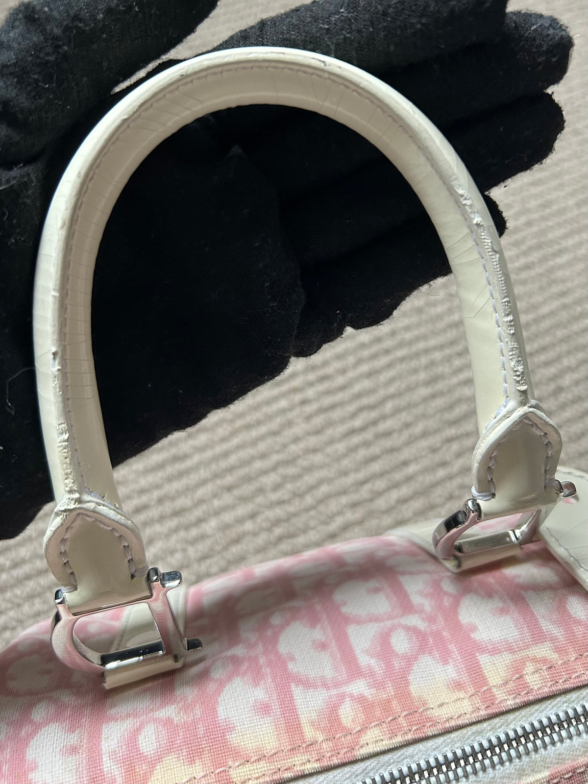 Pre-owned Dior Monogram Pink Mini Boston Bag 2004