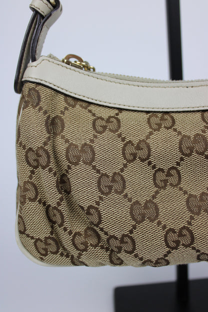 Gucci Monogram Interlocking GG Heart Charm Pochette Bag