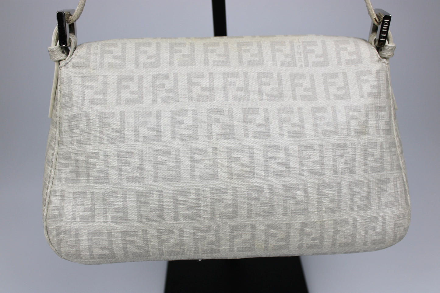 Fendi Zucchino Chain Strap Mini Baguette Bag