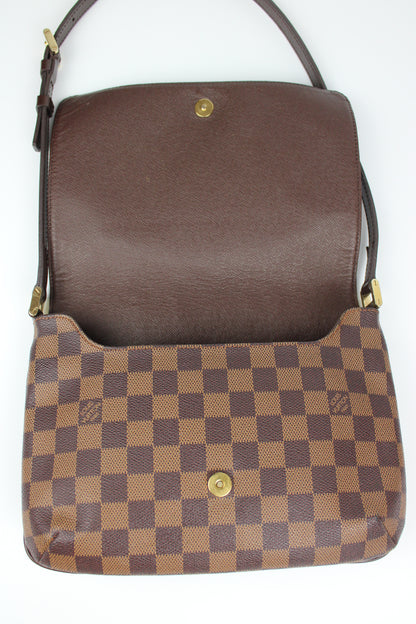 Pre-owned Louis Vuitton Damier Ebene Musette Tango Shoulder Bag 2002