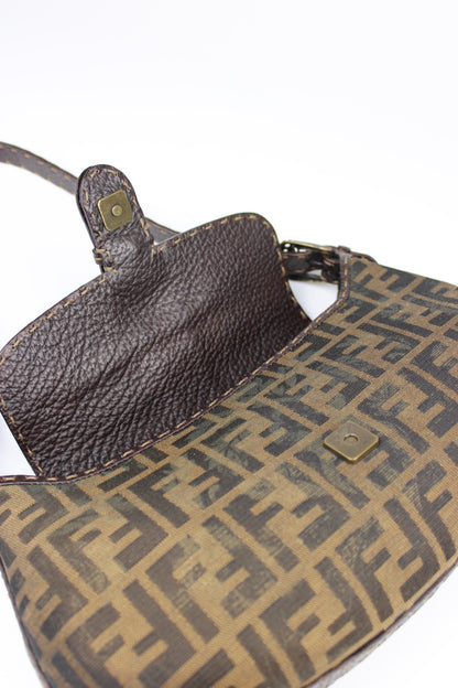 Fendi Zucca Tobacco Stondata Shoulder Bag 2007 (With Receipt)