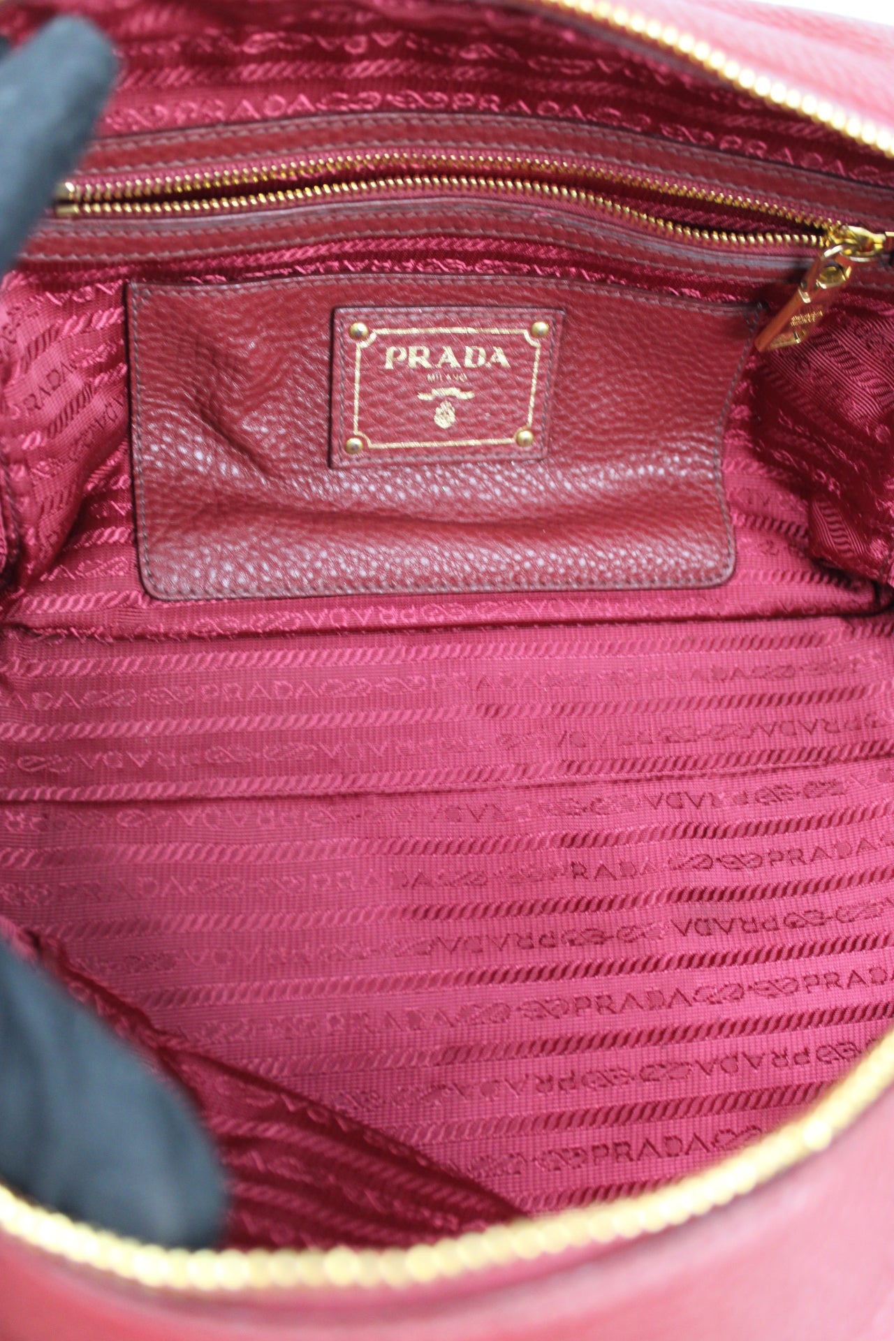 Prada Vit Daino Bauletto Leather Bag