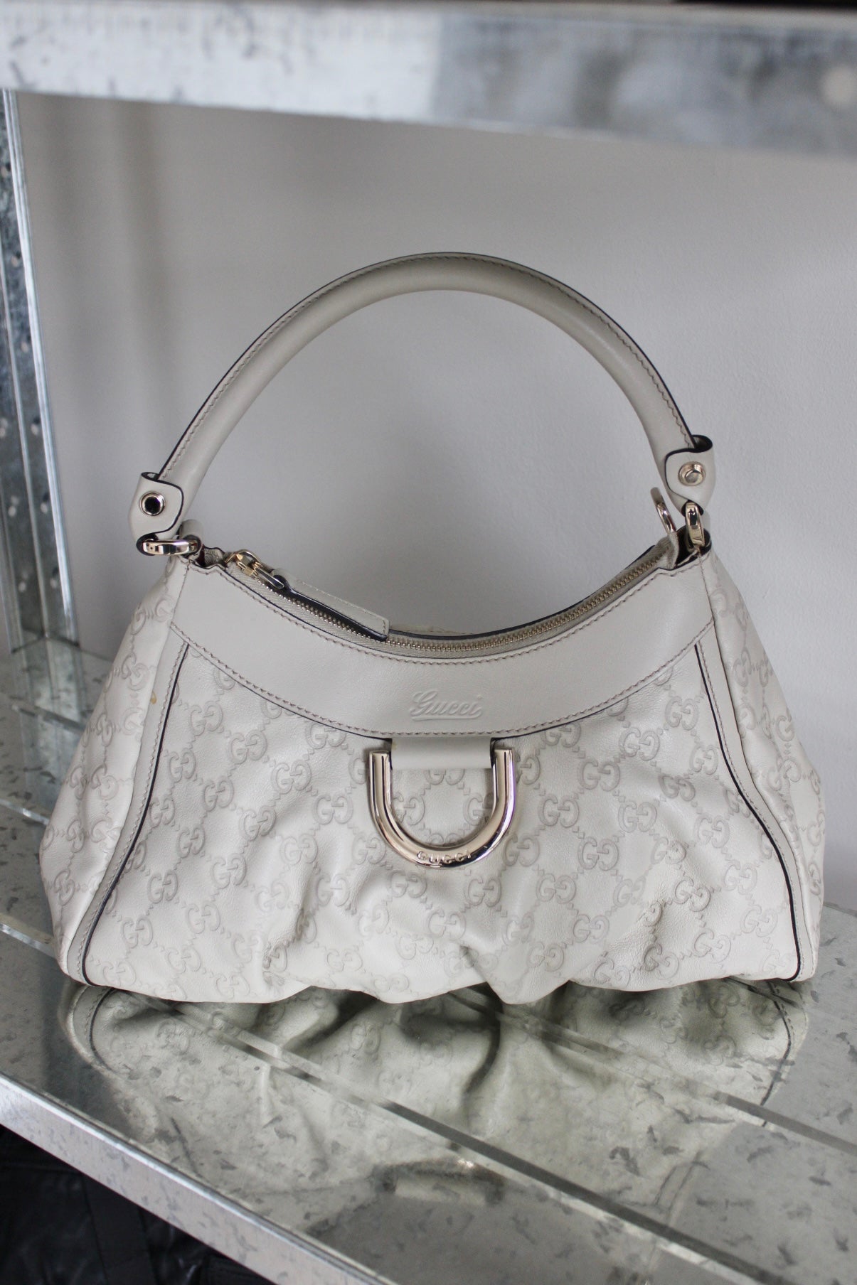 Gucci Monogram Abbey Leather Bag