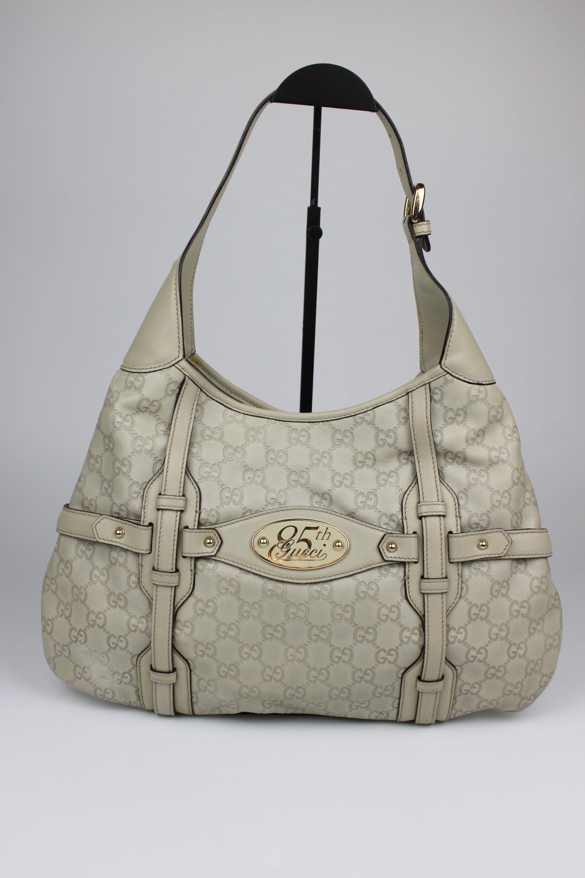 Pre-owned Gucci Monogram 85th Anniversary Leather Jackie Bag