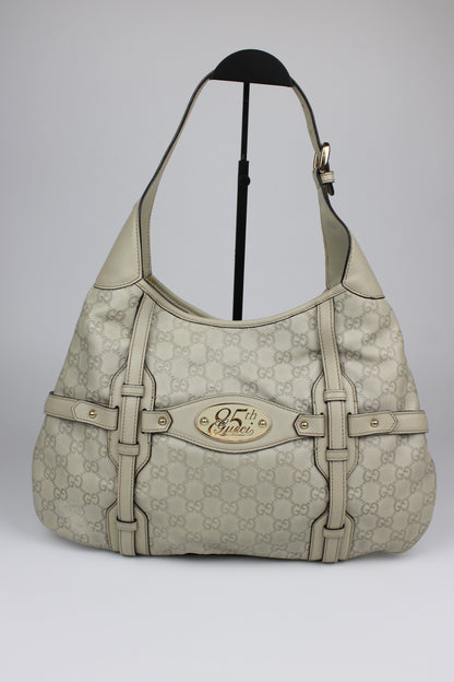 Pre-owned Gucci Monogram 85th Anniversary Leather Jackie Bag
