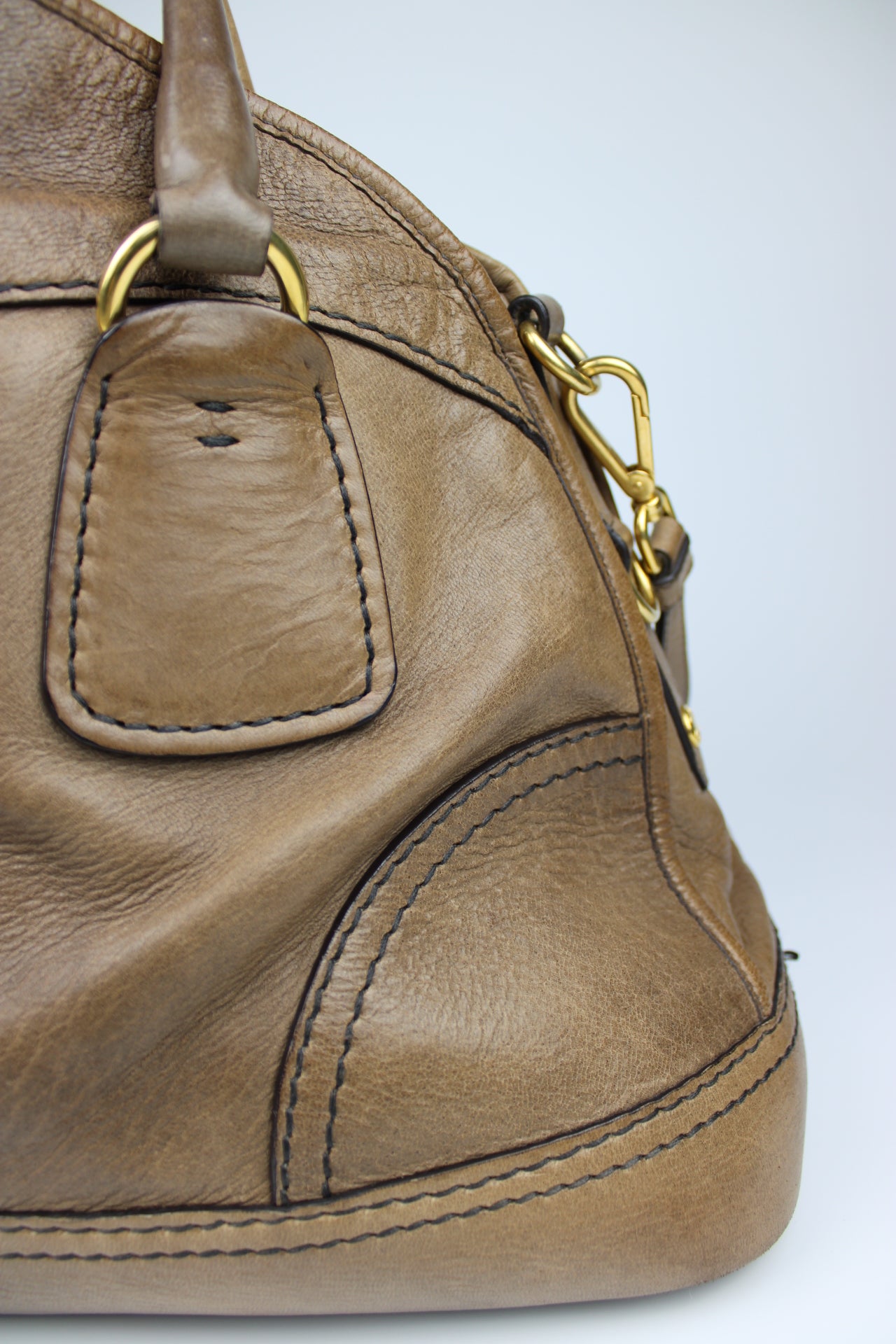 Prada Cervo Bowling Hobo 2-Way Bag