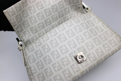 Fendi Zucchino Chain Strap Mini Baguette Bag
