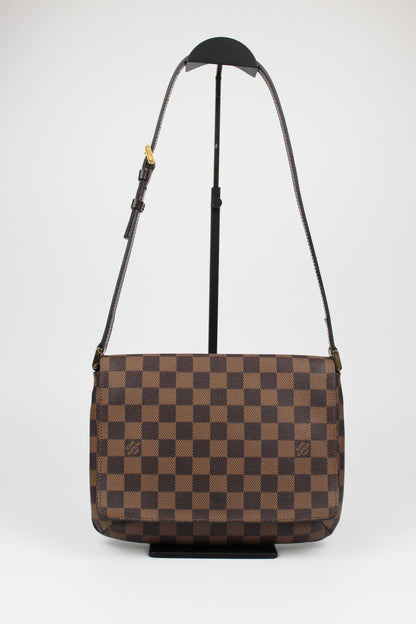 Pre-owned Louis Vuitton Damier Ebene Musette Tango Shoulder Bag 2002