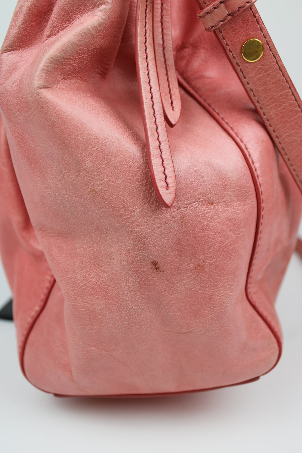 Pre-owned Miu Miu Vitello Lux Pink 2-Way Tote Bag