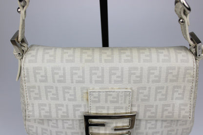 Fendi Zucchino Chain Strap Mini Baguette Bag