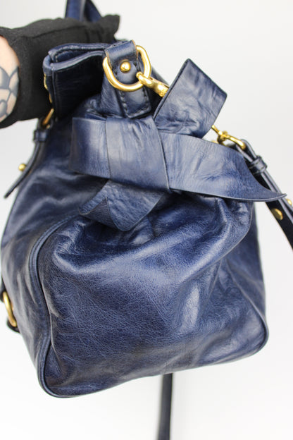 Miu Miu Navy Bow 2-Way Bag
