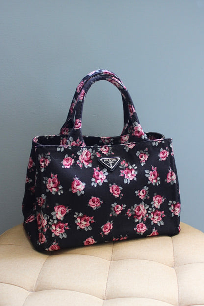 Prada Floral Canapa Bag