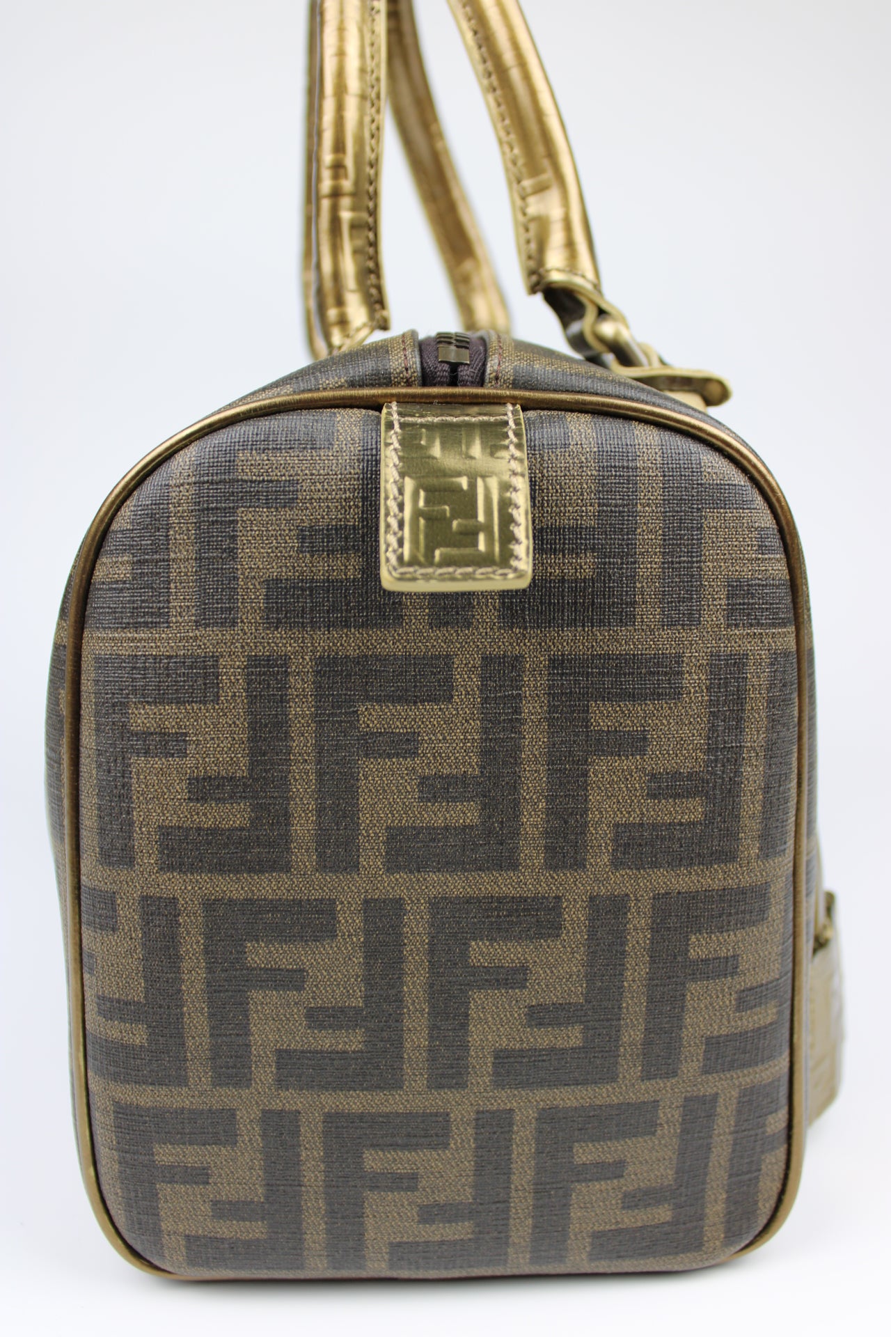 Fendi Zucca Spalmati Palazzo Print Boston Bag 2007