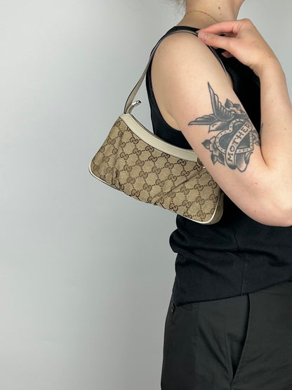 Gucci Monogram Interlocking GG Heart Charm Pochette Bag