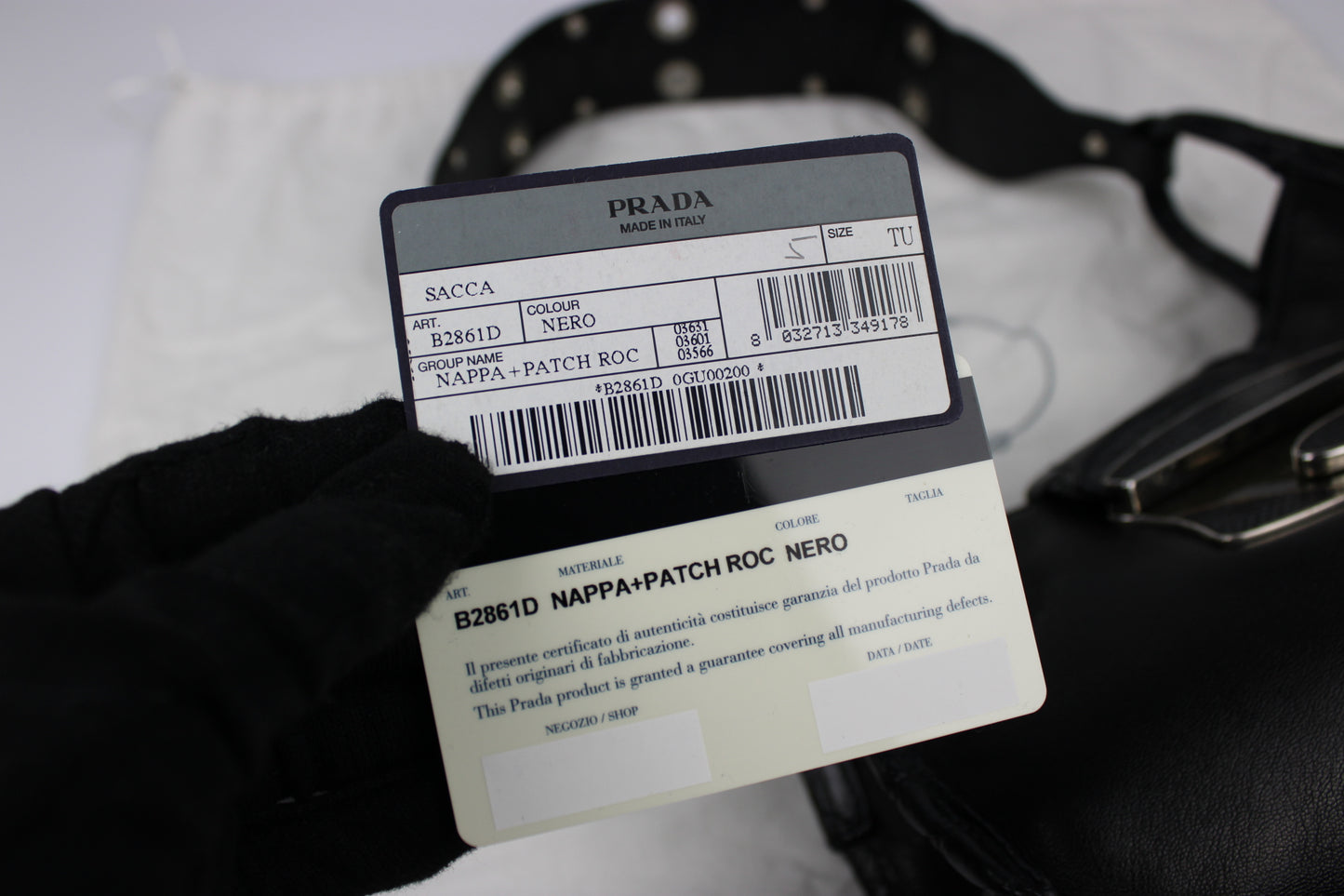 Prada Nappa Leather Beaded Shoulder Bag